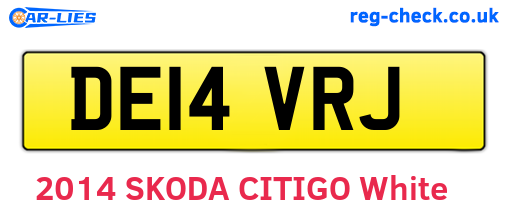 DE14VRJ are the vehicle registration plates.