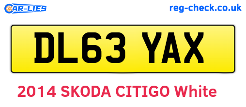 DL63YAX are the vehicle registration plates.