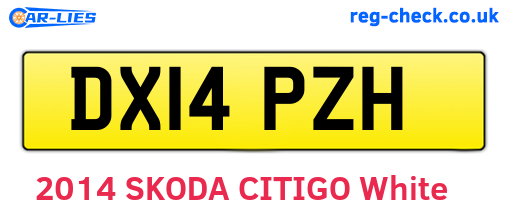 DX14PZH are the vehicle registration plates.