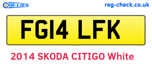FG14LFK are the vehicle registration plates.