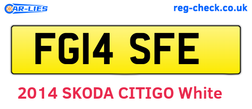 FG14SFE are the vehicle registration plates.
