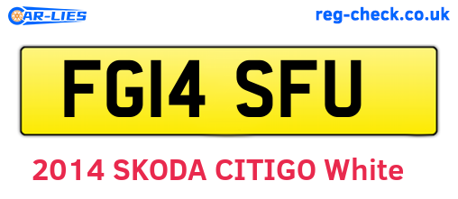 FG14SFU are the vehicle registration plates.