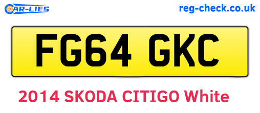 FG64GKC are the vehicle registration plates.