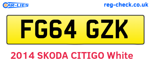 FG64GZK are the vehicle registration plates.