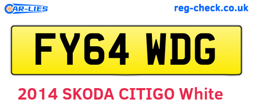FY64WDG are the vehicle registration plates.