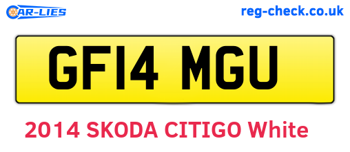 GF14MGU are the vehicle registration plates.