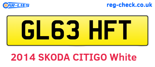GL63HFT are the vehicle registration plates.