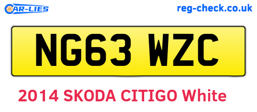 NG63WZC are the vehicle registration plates.