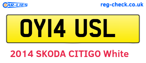 OY14USL are the vehicle registration plates.