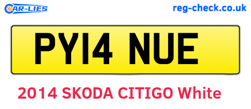 PY14NUE are the vehicle registration plates.