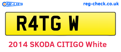 R4TGW are the vehicle registration plates.