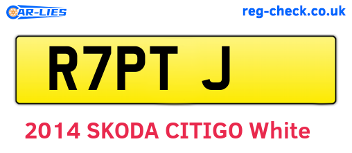 R7PTJ are the vehicle registration plates.