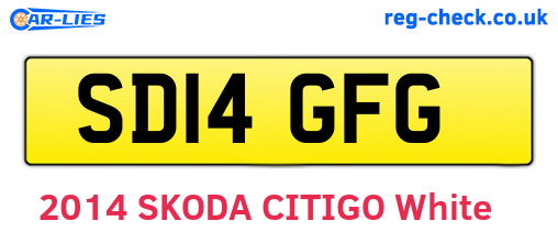 SD14GFG are the vehicle registration plates.