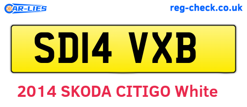 SD14VXB are the vehicle registration plates.