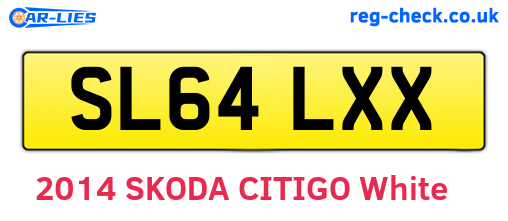 SL64LXX are the vehicle registration plates.