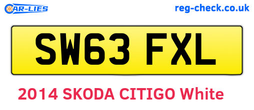 SW63FXL are the vehicle registration plates.