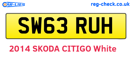 SW63RUH are the vehicle registration plates.