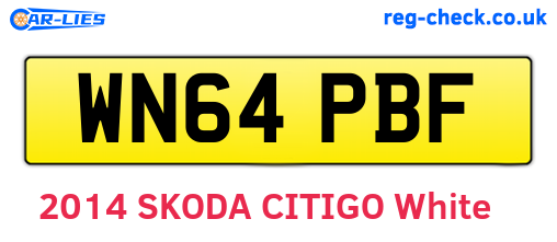 WN64PBF are the vehicle registration plates.