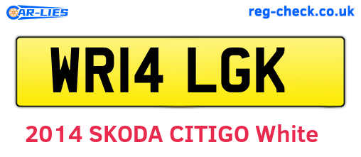 WR14LGK are the vehicle registration plates.