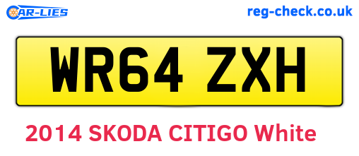 WR64ZXH are the vehicle registration plates.