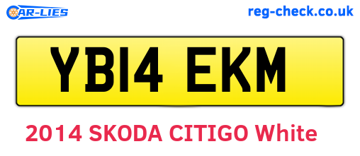YB14EKM are the vehicle registration plates.