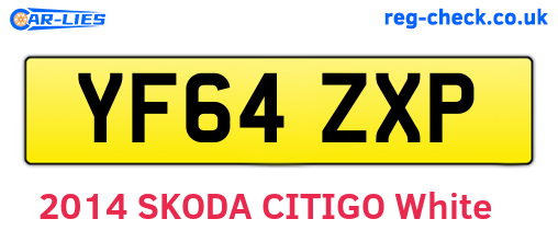 YF64ZXP are the vehicle registration plates.