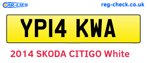 YP14KWA are the vehicle registration plates.