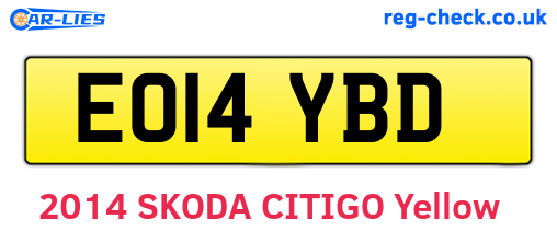 EO14YBD are the vehicle registration plates.