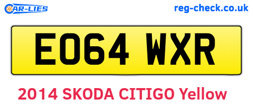 EO64WXR are the vehicle registration plates.