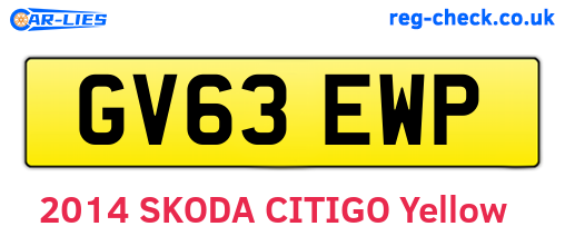 GV63EWP are the vehicle registration plates.