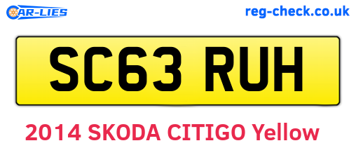 SC63RUH are the vehicle registration plates.