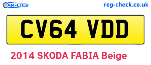 CV64VDD are the vehicle registration plates.