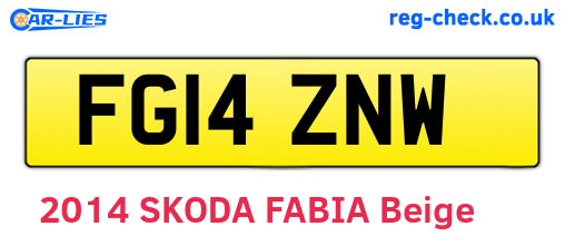 FG14ZNW are the vehicle registration plates.