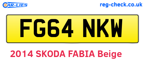 FG64NKW are the vehicle registration plates.