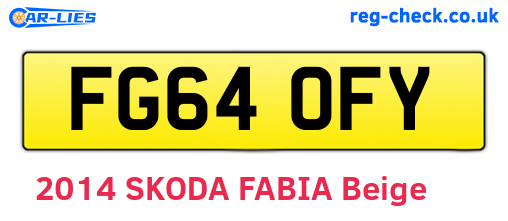 FG64OFY are the vehicle registration plates.