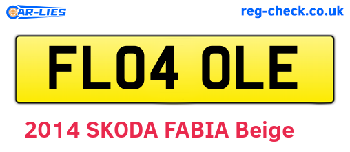 FL04OLE are the vehicle registration plates.