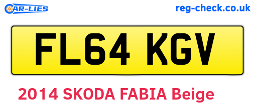 FL64KGV are the vehicle registration plates.