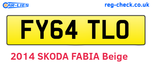 FY64TLO are the vehicle registration plates.
