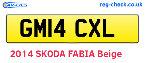 GM14CXL are the vehicle registration plates.