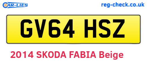 GV64HSZ are the vehicle registration plates.