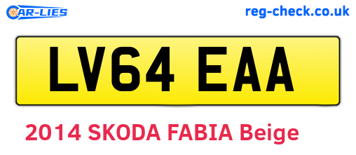 LV64EAA are the vehicle registration plates.