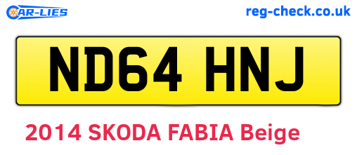 ND64HNJ are the vehicle registration plates.