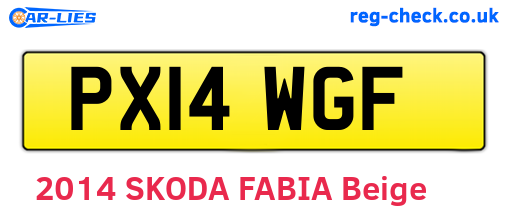PX14WGF are the vehicle registration plates.