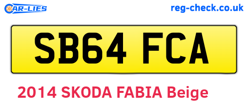 SB64FCA are the vehicle registration plates.
