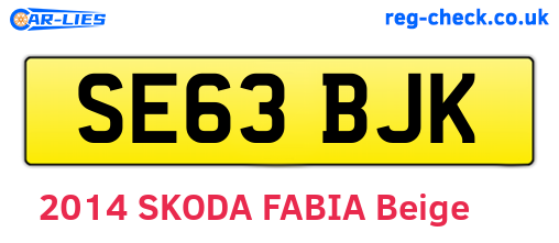 SE63BJK are the vehicle registration plates.