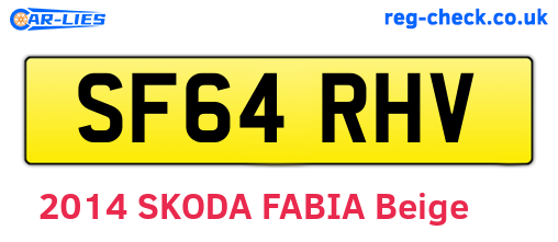 SF64RHV are the vehicle registration plates.