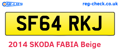 SF64RKJ are the vehicle registration plates.