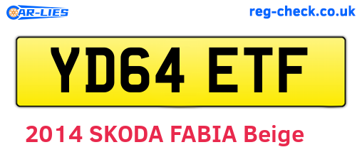 YD64ETF are the vehicle registration plates.