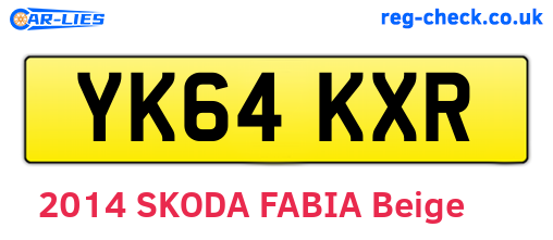YK64KXR are the vehicle registration plates.