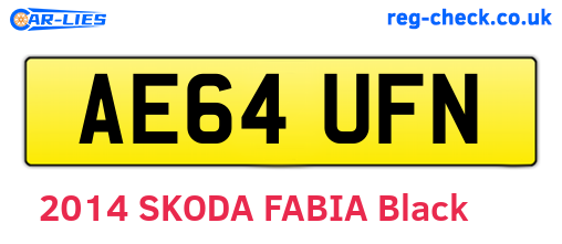 AE64UFN are the vehicle registration plates.
